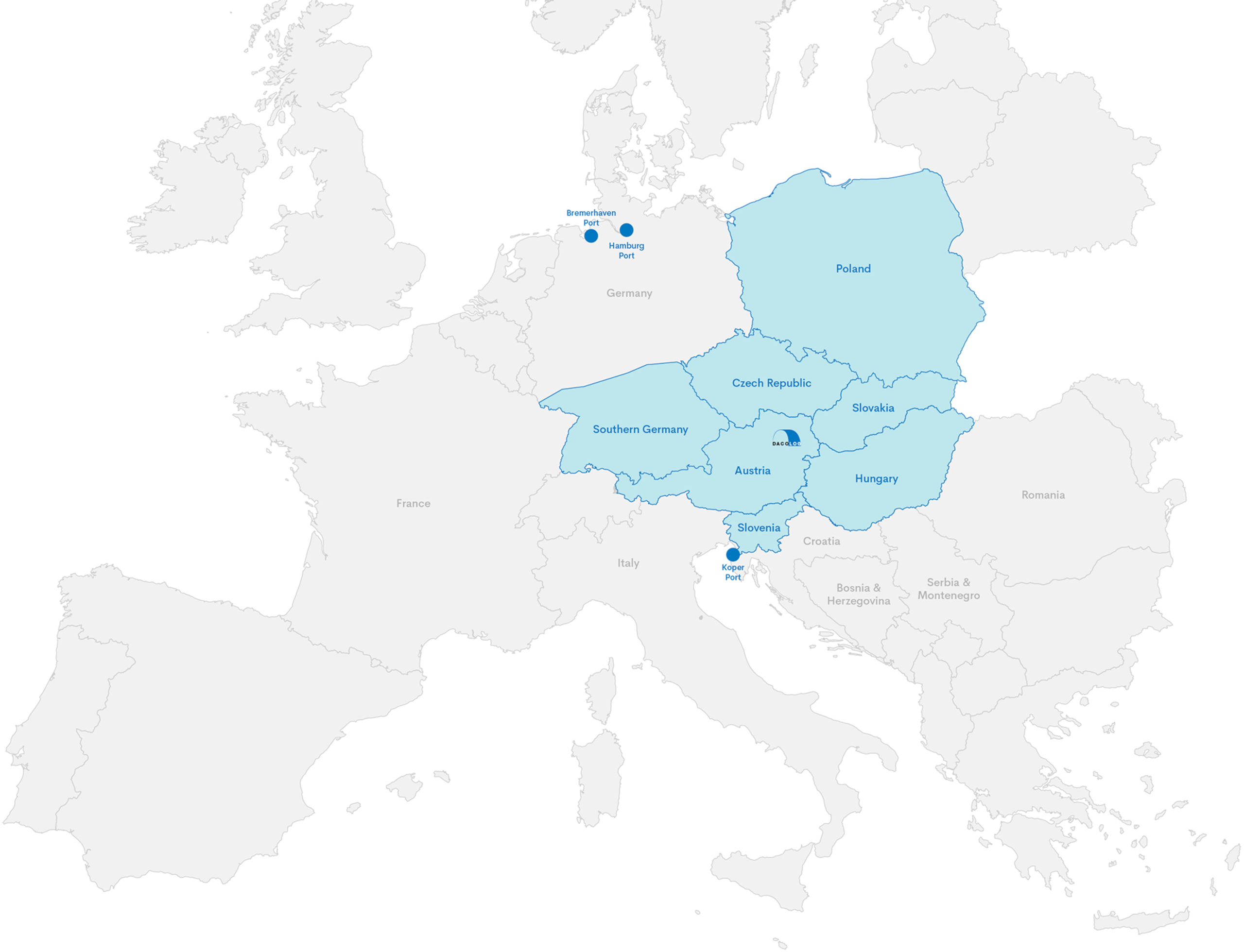 DACO LOGISTICS Abdeckungsgebiet